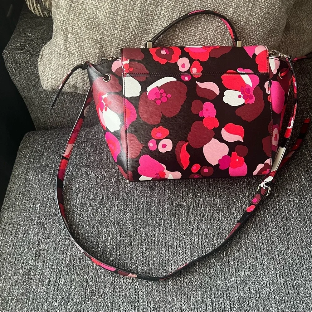 Kate Spade Leather Lilah Laurel Way Wonder Floral Satchel